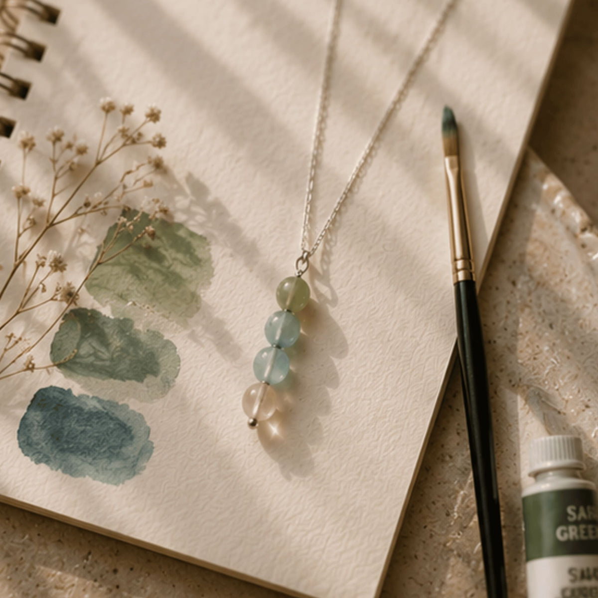 Creativity crystal jewelry collection with healing gemstones for inspiration