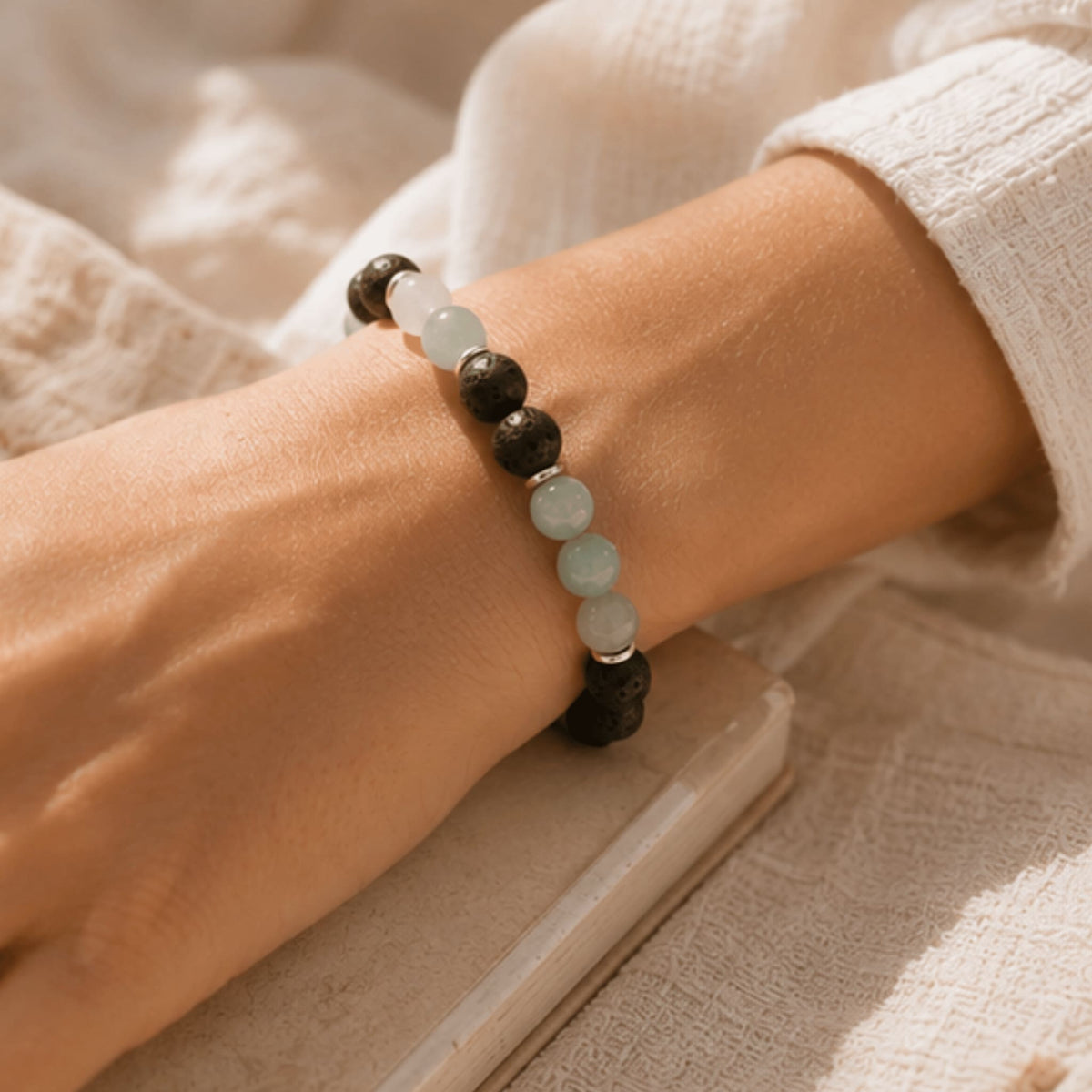 Beaded gemstone stretch bracelets collection with natural healing crystals and stones