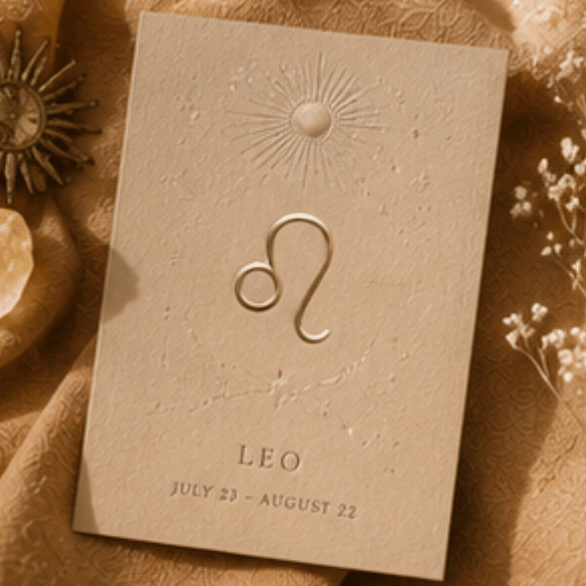 Leo zodiac crystal jewelry and gifts collection with Leo gemstones, Leo pendants and Leo clothing