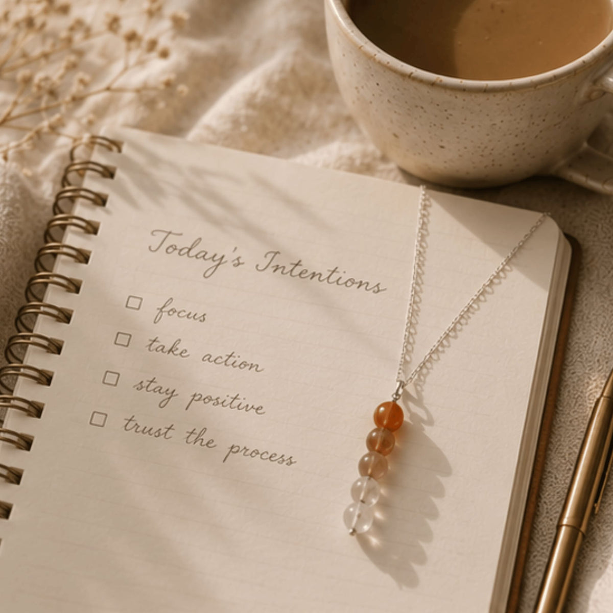 Motivation crystal jewelry collection with energizing healing crystals and stones