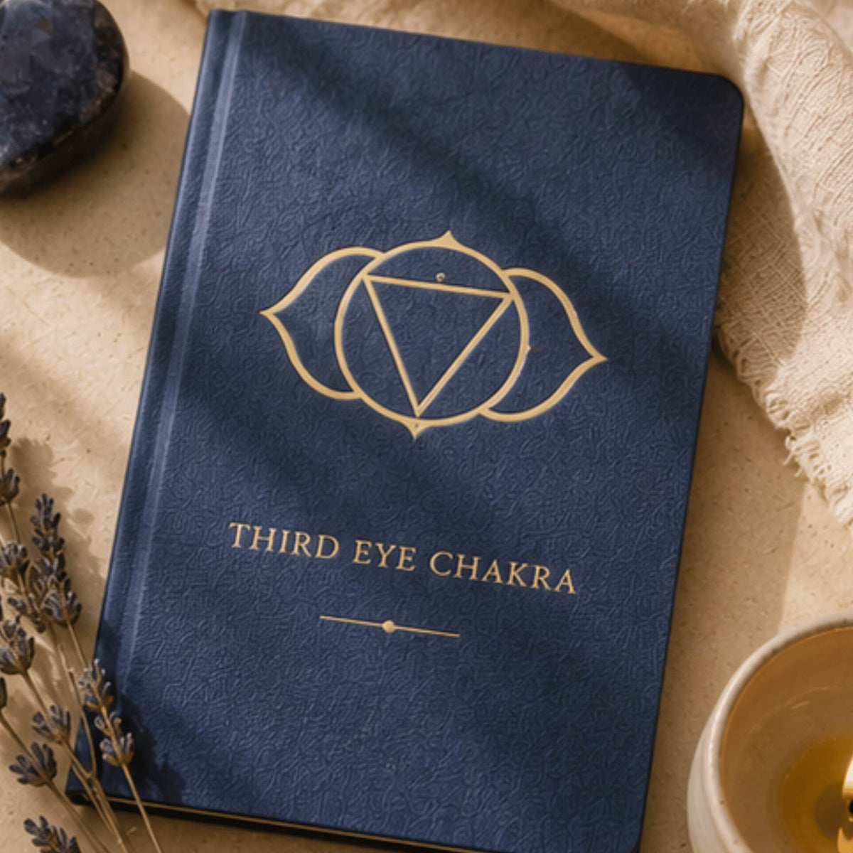 Third eye chakra crystal jewelry collection with indigo and dark blue healing gemstones for intuition