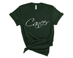 Cancer Zodiac T-Shirt in Forest Green – Cancer birthday gift tee, zodiac graphic shirt for women