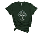 Yoga Tree of Life T-Shirt in Forest Green – spiritual yogi gift, tree of life graphic tee heat-pressed in Canada