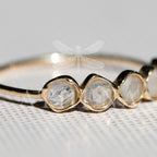 Natural moonstone cabochon ring in 14K yellow gold