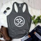 Om symbol spiritual tank top – women's meditation shirt, yoga clothing gift idea