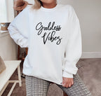 Goddess Vibes Sweatshirt in White – cozy spiritual women's sweatshirt, goddess energy crewneck