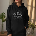 Cosmically protected hoodie for women – celestial spiritual pullover