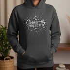 Cosmically protected pullover in black – spiritual celestial gift