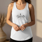 Cosmically Protected racerback tank top in white – women's spiritual tank, cosmic protection gift
