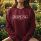 Unshakeable Sweatshirt in Maroon – unshakeable women's crewneck, empowerment sweatshirt heat-pressed in Canada