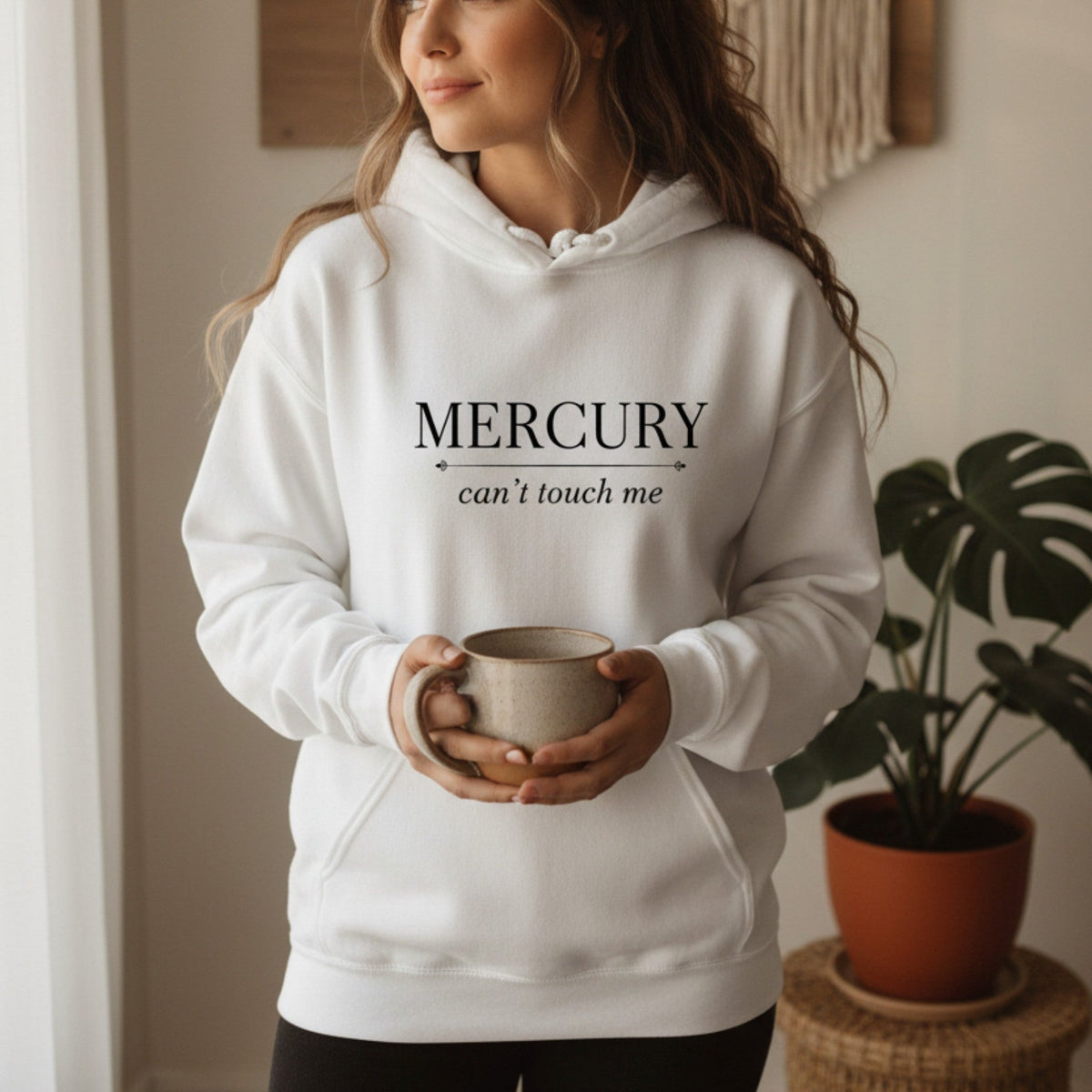 Mercury can't touch me hoodie – astrology gift for women during retrograde