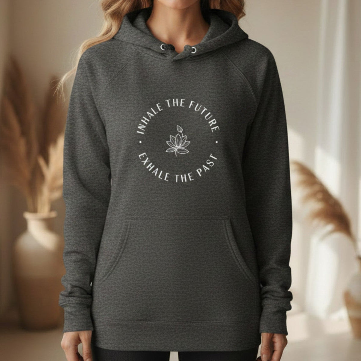 Breathwork quote hoodie for women – spiritual yoga pullover