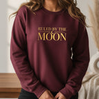 Ruled By The Moon Sweatshirt in Maroon – moon phase sweatshirt for women, celestial spiritual crewneck