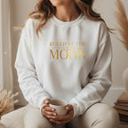 Ruled By The Moon Sweatshirt in White – ruled by the moon women's sweatshirt, lunar cycle spiritual gift