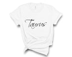 Taurus Zodiac T-Shirt in White – Taurus birthday shirt, zodiac astrology tee heat-pressed in Canada