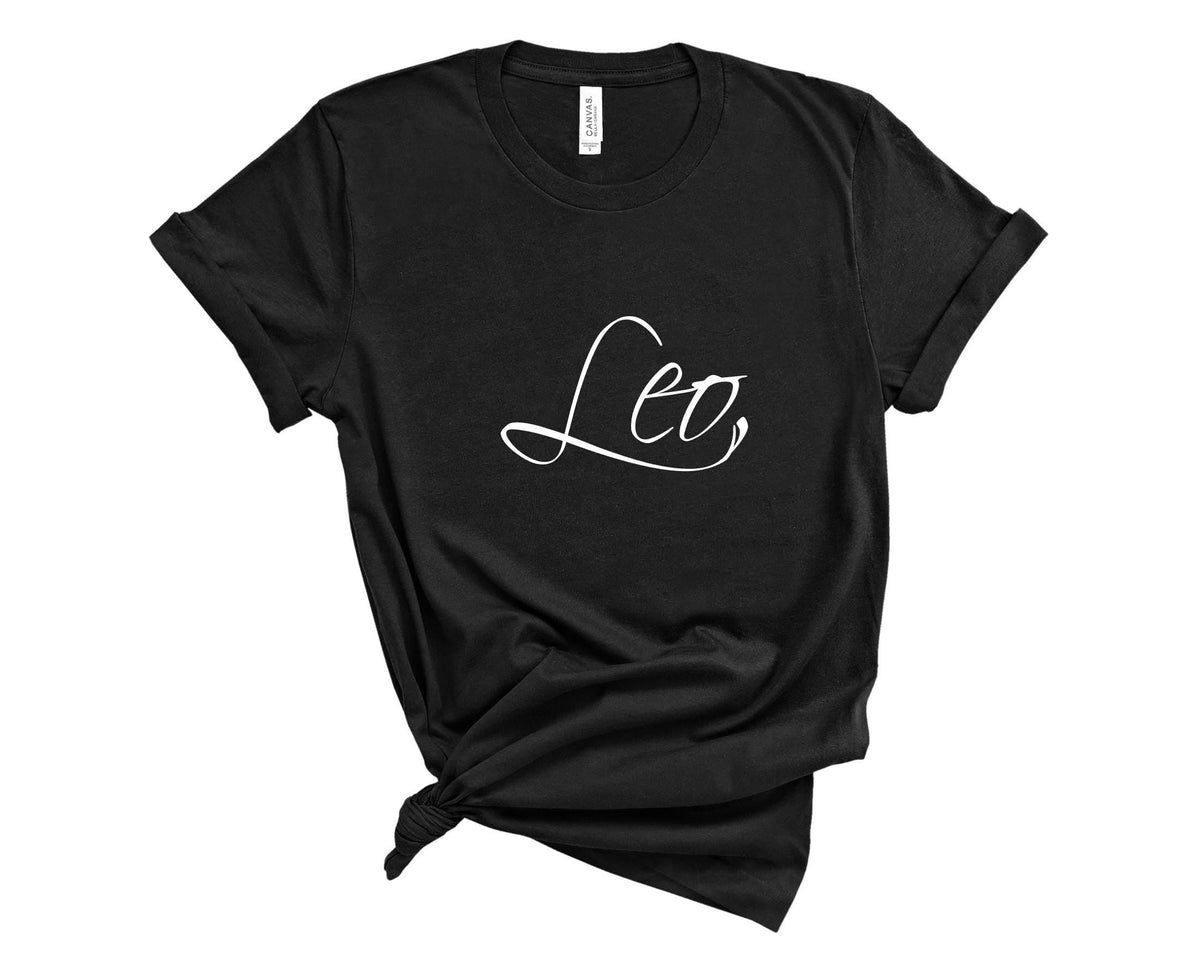 Leo Zodiac T-Shirt in Black – Leo zodiac graphic tee, astrology birthday gift for women