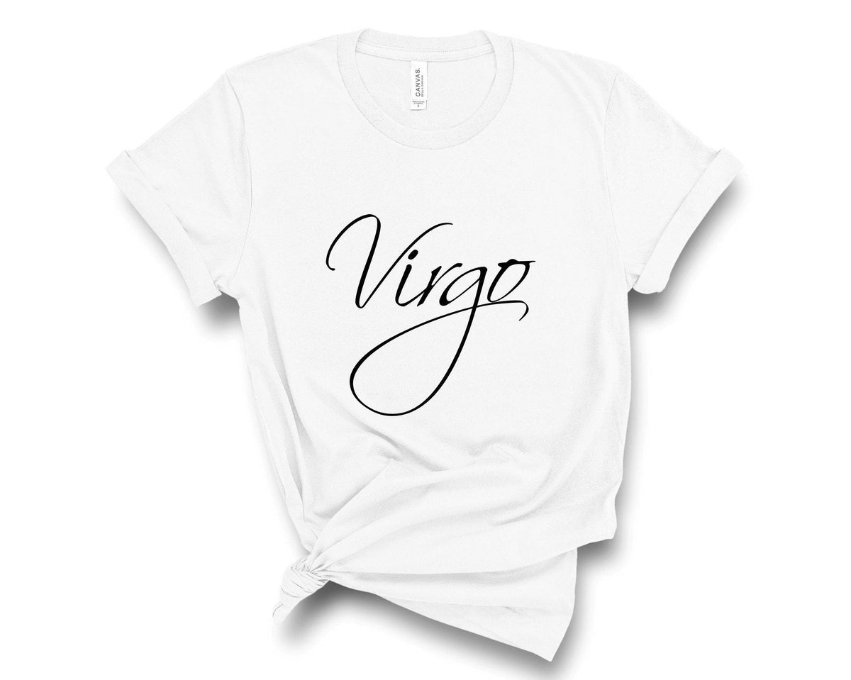 Virgo Zodiac T-Shirt in White – Virgo birthday shirt, zodiac astrology tee heat-pressed in Canada