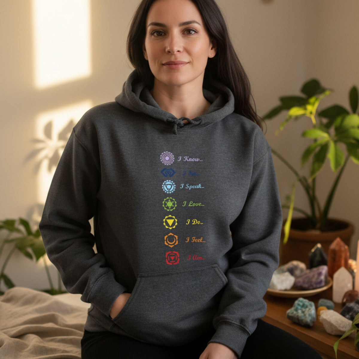 Chakra alignment hoodie – spiritual gift for reiki practitioners and yogis