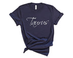 Taurus Zodiac T-Shirt in Navy – Taurus astrology graphic tee, zodiac birthday gift for her