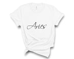 Aries Zodiac T-Shirt in White – Aries birthday shirt, zodiac astrology tee heat-pressed in Canada