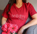 Moon Child T-Shirt in Cardinal Red – moon child tee, celestial spiritual gift for women
