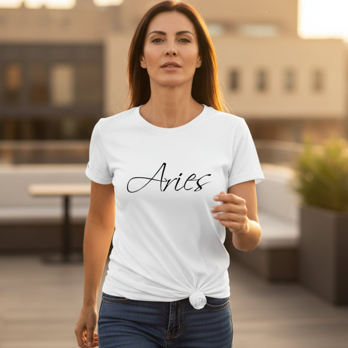 Aries Zodiac T-Shirt in White – Aries birthday shirt, zodiac astrology tee heat-pressed in Canada