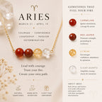 Aries zodiac crystal bar necklace carnelian red jasper citrine gemstone