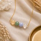 Gemini zodiac jewelry citrine and green aventurine sterling silver necklace