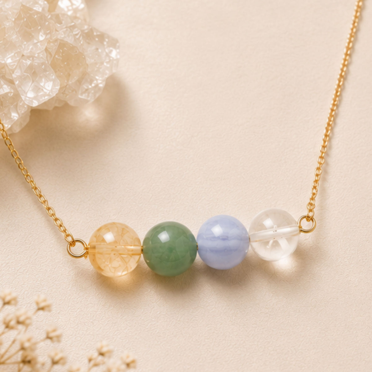 May June birthday gift necklace with gemstone bar pendant handmade in Canada
