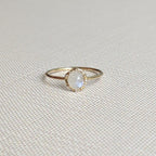 DesignbyAthena moonstone solitaire ring in 14K yellow gold