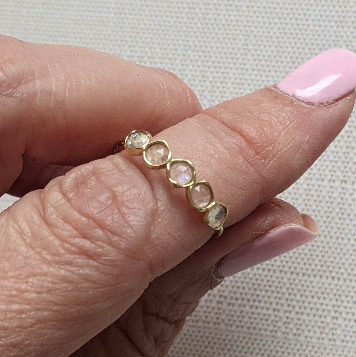 DesignbyAthena moonstone ring in 14K yellow gold