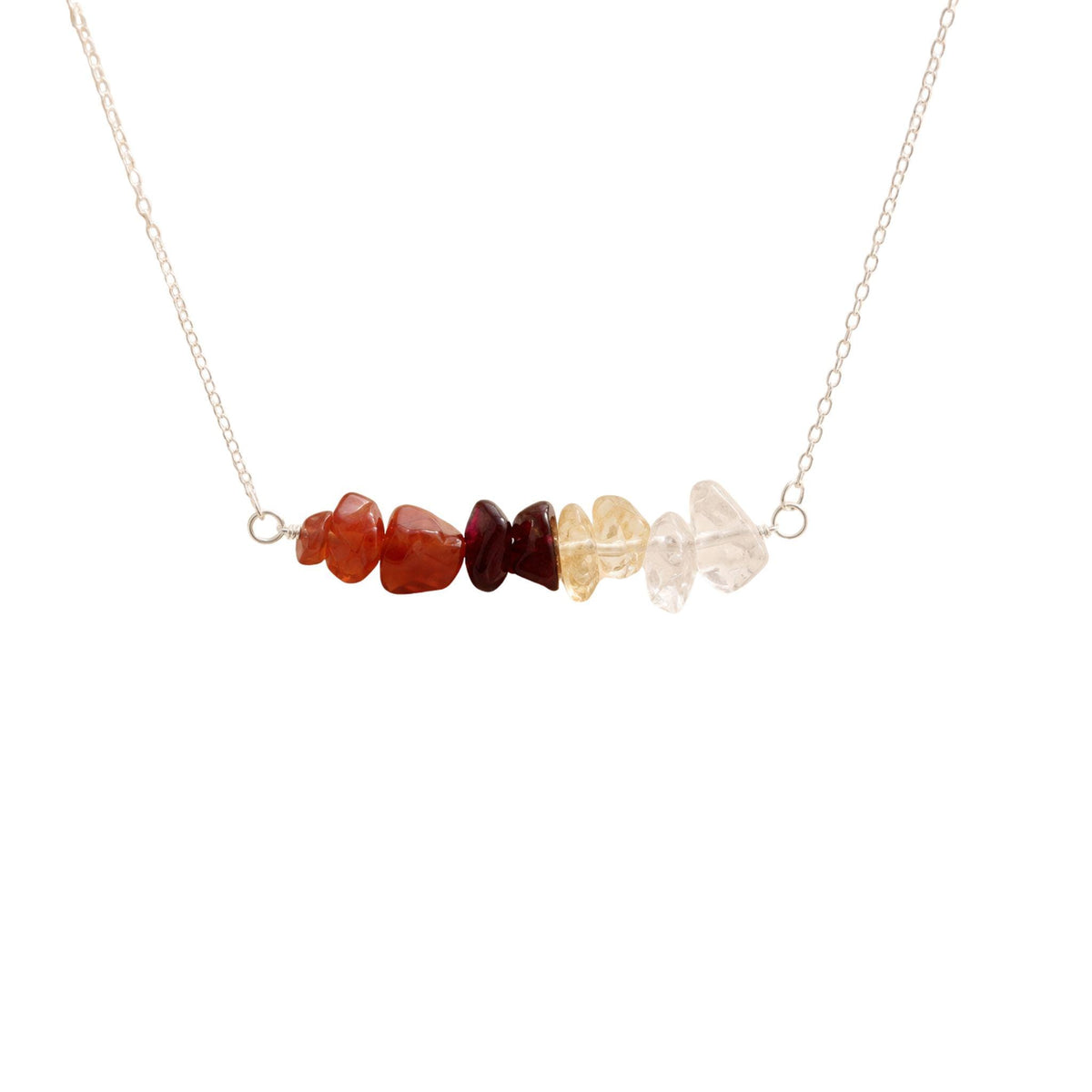 Raw gemstone bar necklace Aries birthday gift women