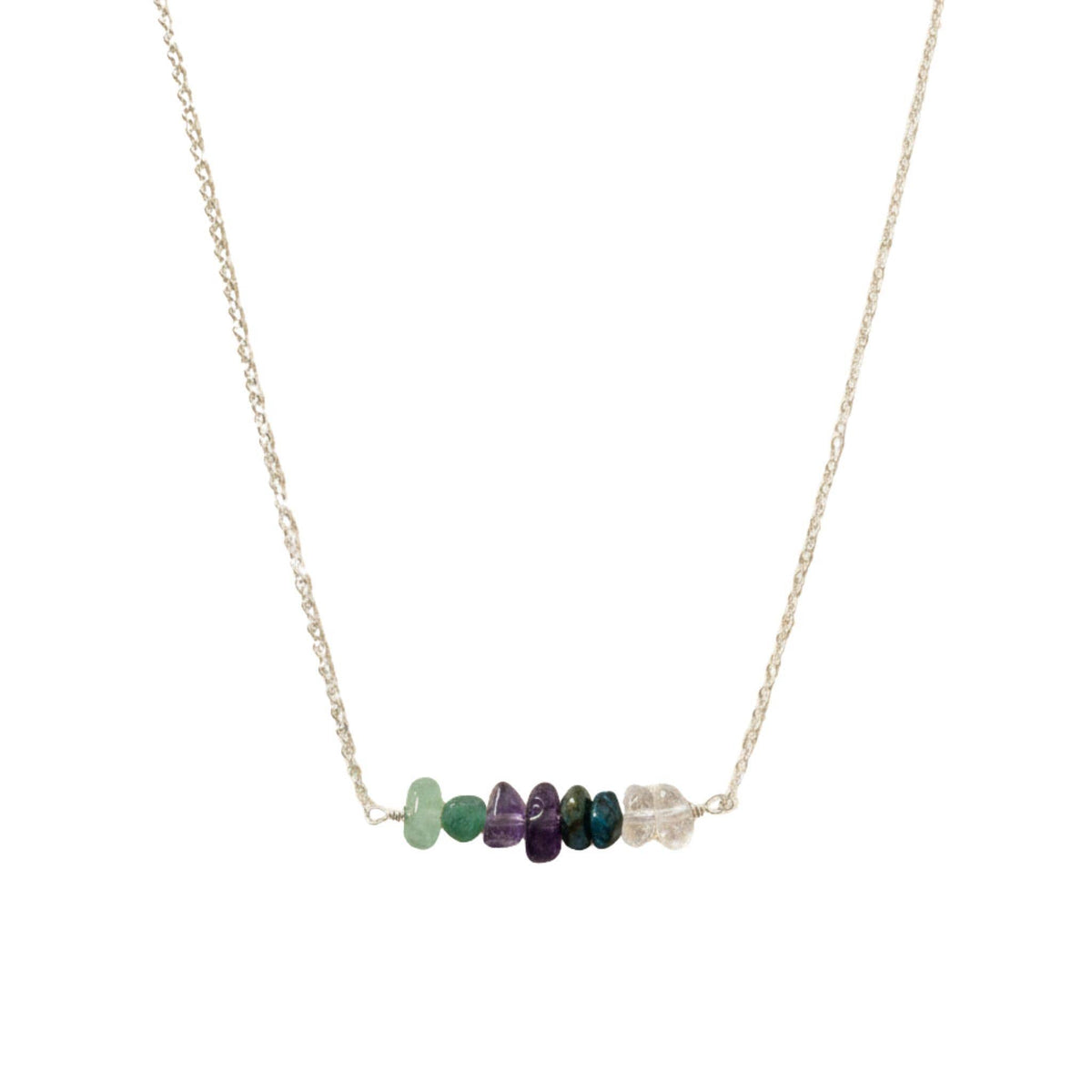 Raw gemstone bar necklace Virgo birthday gift women