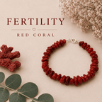 Red Bamboo Coral chip stone fertility bracelet with clasp — sacral chakra crystal bracelet for trying to conceive and new beginnings, handmade in Canada