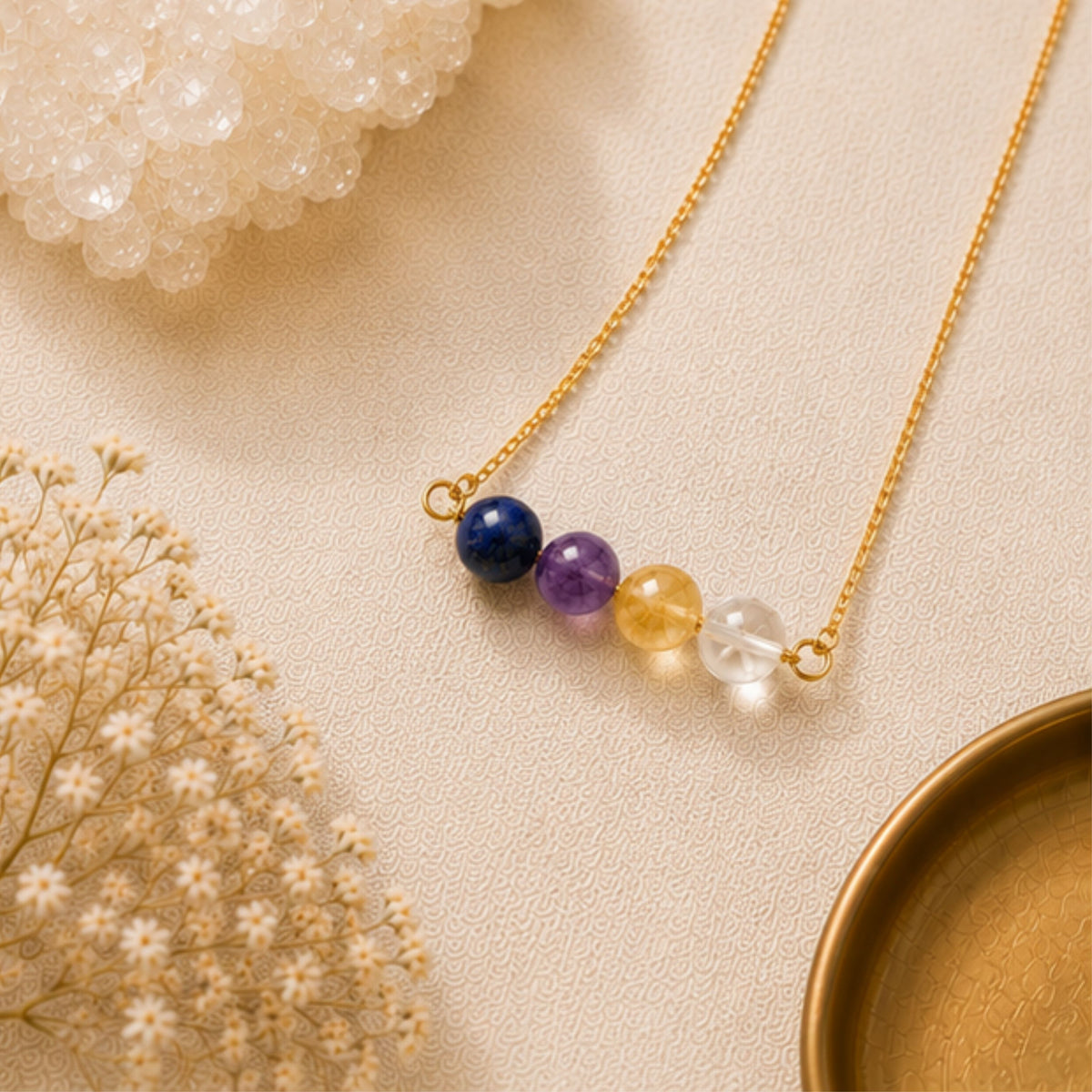 November December birthday gift necklace for Sagittarius woman gemstone bar