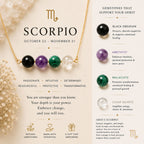 Scorpio crystal necklace with black obsidian amethyst and malachite gemstone bar