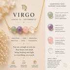 Virgo crystal necklace with green aventurine amethyst and rose quartz gemstone bar