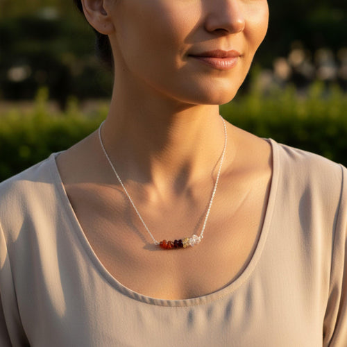 Zodiac crystal necklace March April birthday gift for her 