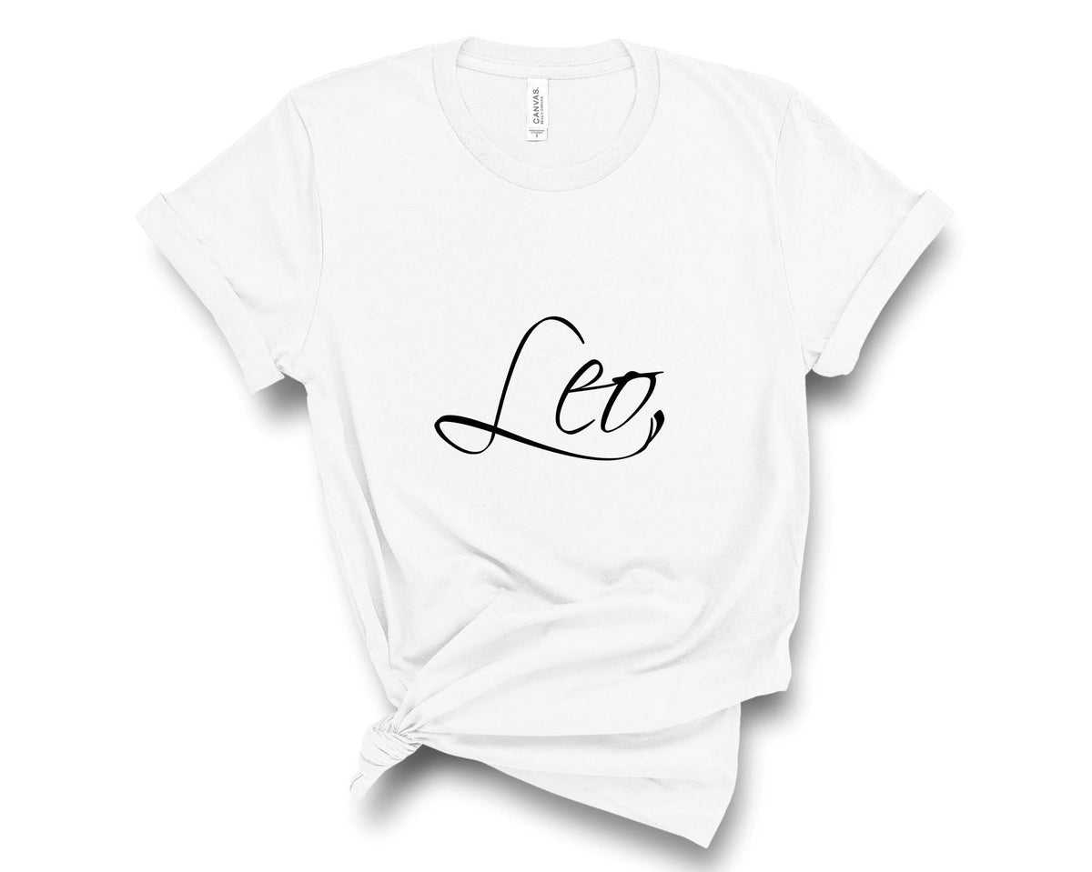 Leo Zodiac T-Shirt in White – Leo birthday shirt, zodiac astrology tee heat-pressed in Canada