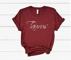 Taurus Zodiac T-Shirt in Cardinal Red – Taurus zodiac tee, spiritual birthday gift for April and May birthdays