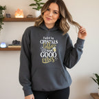 Crystals and coffee hoodie – cozy spiritual gift for women who love both