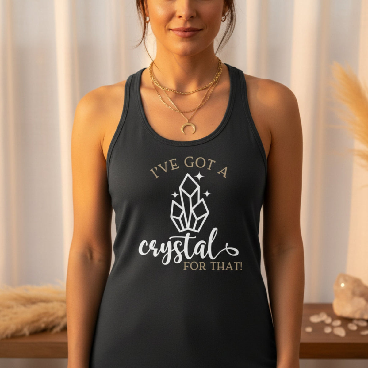 I've Got a Crystal for That racerback tank top – funny crystal lover gift, spiritual women's tank top