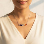 Crystal chakra necklace for emotional healing balance mindfulness gift for women