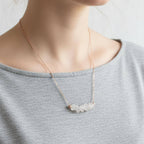 Healing crystal necklace for clarity and spiritual connection raw clear quartz rose gold silver