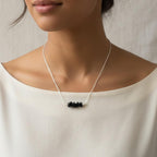 Black obsidian chip bar necklace for negative energy protection spiritual jewelry gift