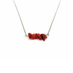 Confidence healing crystal necklace raw carnelian bar sterling silver Reiki handmade Canada