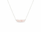 Raw rose quartz bar necklace dainty heart chakra crystal jewelry Reiki infused Canada