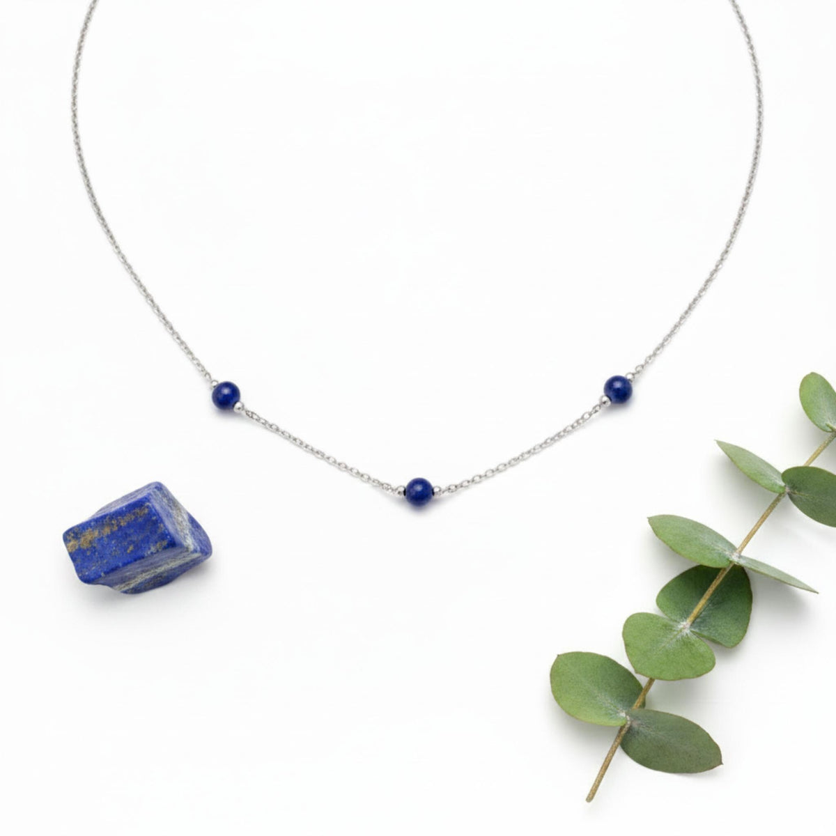 Lapis lazuli healing crystal necklace gift for clarity and communication