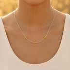 Dainty citrine necklace for abundance and positive energy