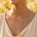  Minimalist yellow gemstone necklace sterling silver dainty jewelry for women